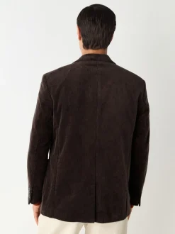 Marron chocolat - Blazer en velours côtelé