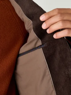 Marron chocolat - Blazer en velours côtelé