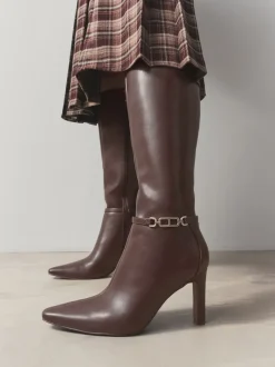 Marron chocolat - Bottes à talons Forever Comfort® à talons hauts avec finitions matérielles