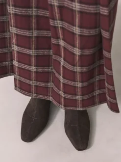 Marron chocolat - Bottes chaussettes à talon bloc et bout ciselé