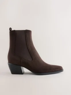 Marron chocolat - Bottes de cow-boy western Chelsea Style