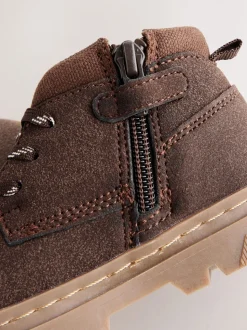 Marron chocolat - Bottes lacets