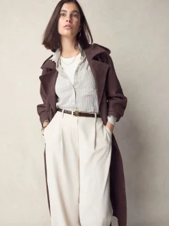 Marron chocolat - Ceinture N. Premium Made In Italie en Cuir effet croco