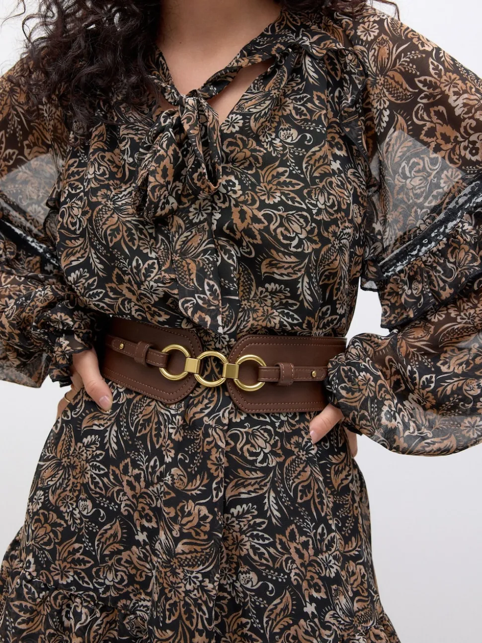 Marron chocolat - Ceinture corset large