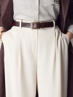 Marron chocolat - Ceinture N. Premium Made In Italie en Cuir