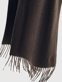 Marron chocolat - Écharpe Reiss Picton à logo script en laine et cachemire