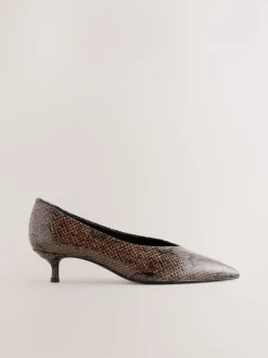 Marron chocolat - Chaussures à talons Kitten heel à bout pointu