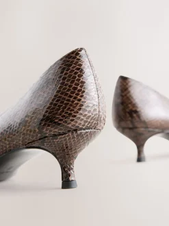 Marron chocolat - Chaussures à talons Kitten heel à bout pointu