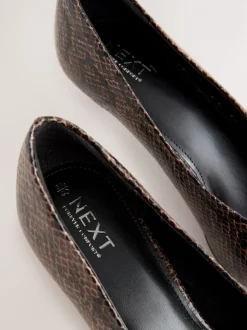 Marron chocolat - Chaussures à talons Kitten heel à bout pointu