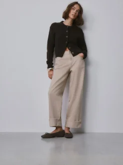 Marron chocolat - Chaussures plates tissées en cuir Forever Comfort®