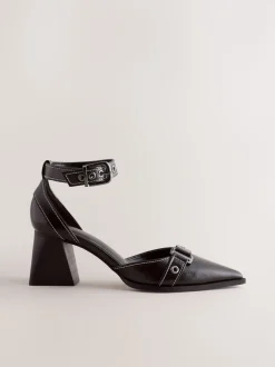 Marron chocolat - Chaussures à talons carrés Forever Comfort® à bout pointu