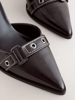 Marron chocolat - Chaussures à talons carrés Forever Comfort® à bout pointu