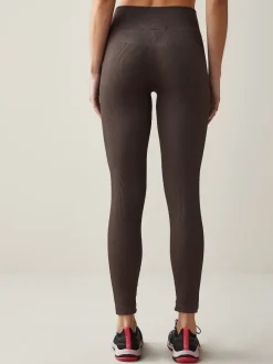 Marron chocolat - Côtelé sans couture Taille haute Leggings