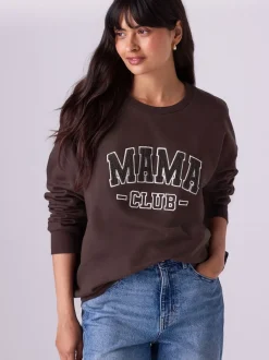 Marron chocolat - Ensemble sweat-shirt de grossesse court