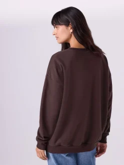 Marron chocolat - Ensemble sweat-shirt de grossesse court