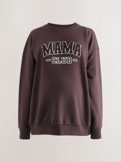 Marron chocolat - Ensemble sweat-shirt de grossesse court