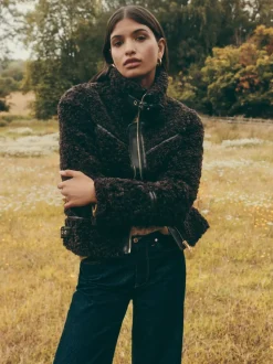 Marron chocolat - Friends Like These veste en Borg zippée