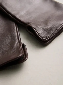 Marron chocolat - Gants en cuir