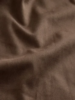 Marron chocolat - Jupe kilt mi-longue en faux daim