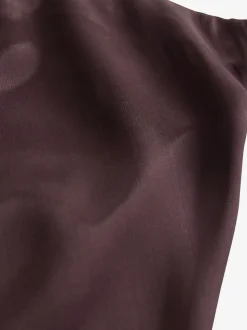 Marron chocolat - Jupe Midi Satin