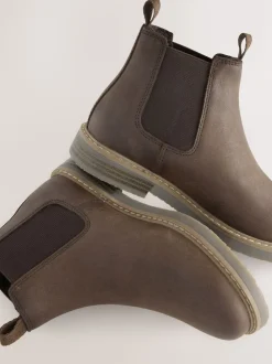 Marron chocolat - Leather Chelsea Boots