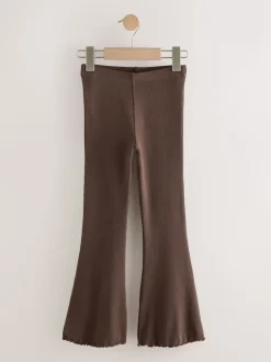 Marron chocolat - Leggings évasés à côtes (3-16ans)