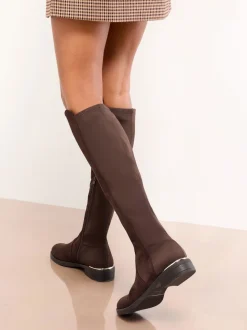 Marron chocolat - Lipsy Bottes décontractées élastiques en faux daim