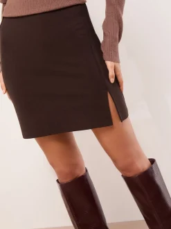 Marron chocolat - Lipsy mini-jupe fendue sur les côtés