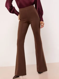 Marron chocolat - Lipsy pantalon bootleg taille haute évasé