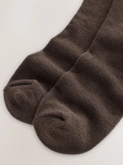 Marron chocolat - Lot de 2 paires de chaussettes en polaire thermique