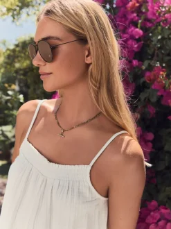 Marron chocolat - Lunettes de soleil aviateur classiques