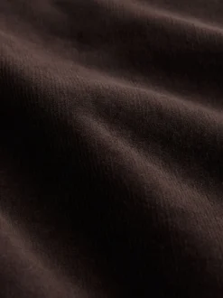 Marron chocolat - Mini-jupe cache-cœur en velours côtelé