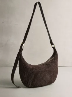 Marron chocolat - N. Premium sac bandoulière en Daim tissé
