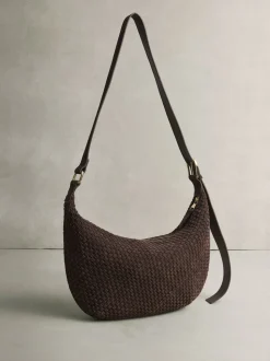 Marron chocolat - N. Premium sac bandoulière en Daim tissé