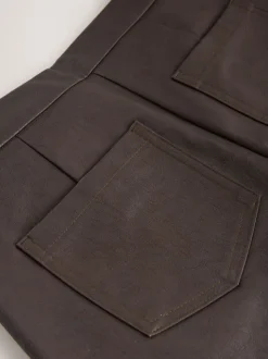 Marron chocolat - Pantalons évasés en similicuir