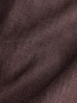 Marron chocolat - Pantalons intelligents à jambe large en lin Blend