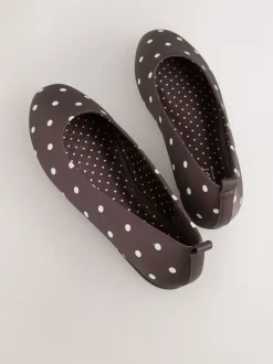 Marron chocolat à pois - Ballerines Forever Comfort® à bout rond