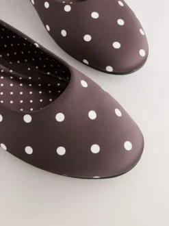 Marron chocolat à pois - Ballerines Forever Comfort® à bout rond