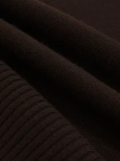 Marron chocolat - Pull col roulé en laine et cachemire Reiss Brooklyn