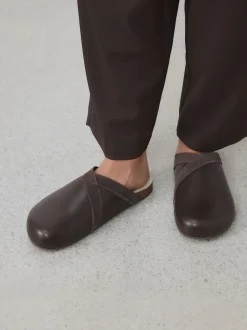 Marron chocolat - Sabots Forever Comfort en cuir propre avec semelle plantaire