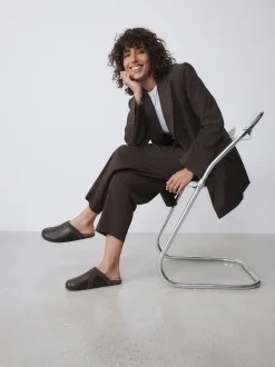 Marron chocolat - Sabots Forever Comfort en cuir propre avec semelle plantaire