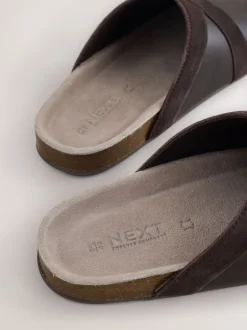 Marron chocolat - Sabots Forever Comfort en cuir propre avec semelle plantaire