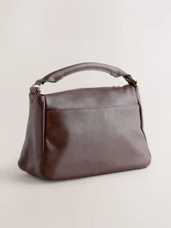 Marron chocolat - Sac à bandoulière à empiècement