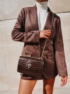 Marron chocolat - Sac bandoulière Lipsy chaîne moyenne