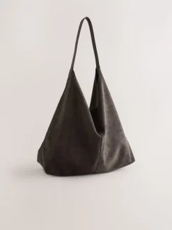 Marron chocolat - Sac bandoulière souple en Faux suède