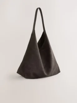 Marron chocolat - Sac bandoulière souple en Faux suède