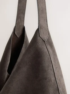 Marron chocolat - Sac bandoulière souple en Faux suède