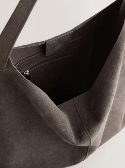Marron chocolat - Sac bandoulière souple en Faux suède