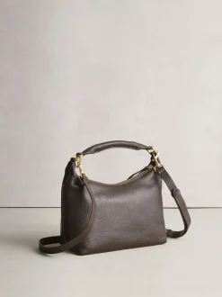 Marron chocolat - Sac en cuir tenue à la main