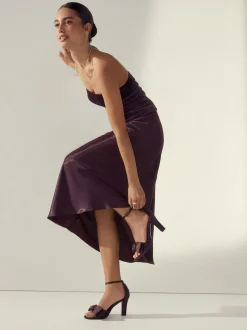 Marron chocolat - Sandales à talons carrés avec nœud en satin Forever Comfort®